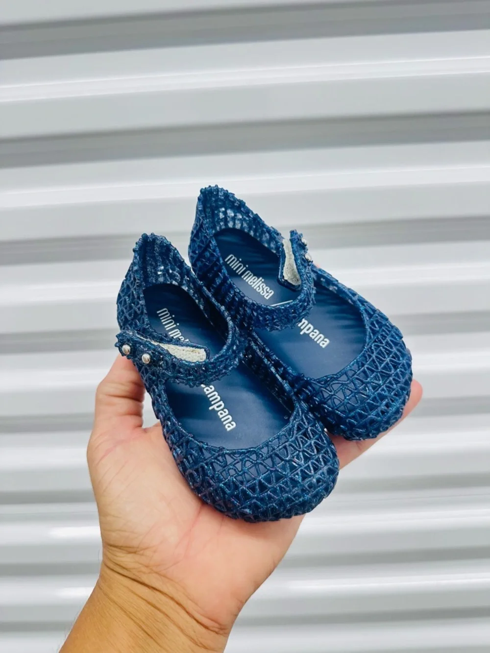 Mini Melissa Campana Kids Glittery blue Dress Shoes